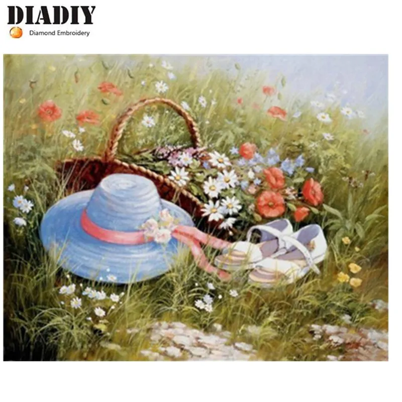 DIY round Diamond Painting Cross Stitch Kits Flowers picture Mosaic Embroidery scenery Patterns Rhinestones | Дом и сад