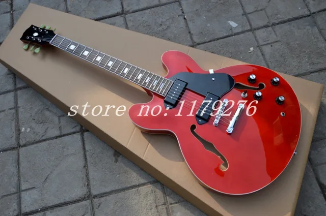 Best price at $295 Cheap 2013 New Arrival High-quality Jazz hollow body electric Guitar solid Red Electric Guitar free shipping!