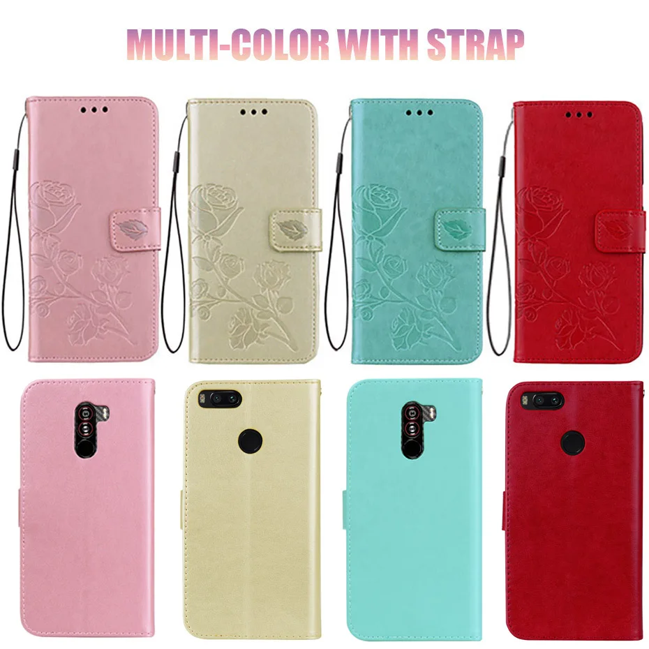 MOUSEMI Pocophone F1 Case Flip Leather Wallet Cover For Redmi 6A 6 Pro S2 For Girls Flower Phone Cases For Xiaomi Mi A1 Case 360 (1)