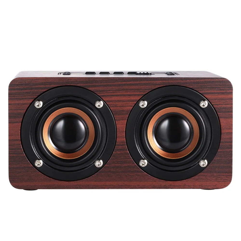 W5 Red Wood Grain Bluetooth Speakers Bass Subwoofer Sound Bar Dual Louderspeakers Hands-free Speaker w/ Mic 3.5mm AUX-IN TF Card |