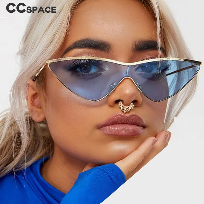 Металлическая оправа кошачий глаз солнцезащитные очки для мужчин и женщин Модные Оттенки UV400 Винтажные Очки 45373