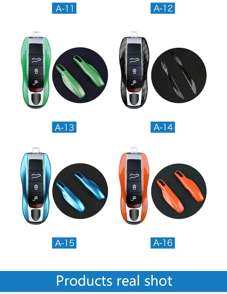 Airspeed 3pcs Car Key Case Key Cover Shell for Porsche Panamera Macan Cayenne Carrera Boxster Cayman 911 970 981 991 Accessoires (7)