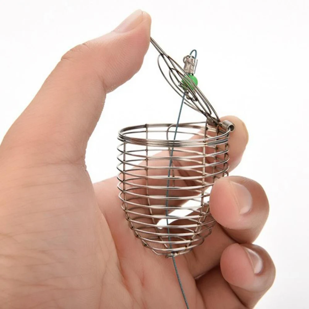 

1PCS bait cage Metal stainless steel nesting cage 4.5*5.7cm 4*4.6cm 3.4*3.6cm Bait Thrower lure trap fishing tackle