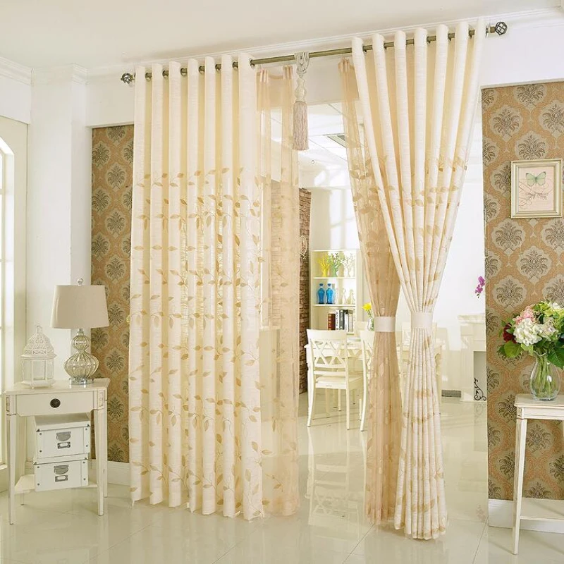 Rural Cortinas deja Curtinas ventana habitación Cortinas de Voile bordadas Cortinas de lino Tejidos Cortinas X203 #30