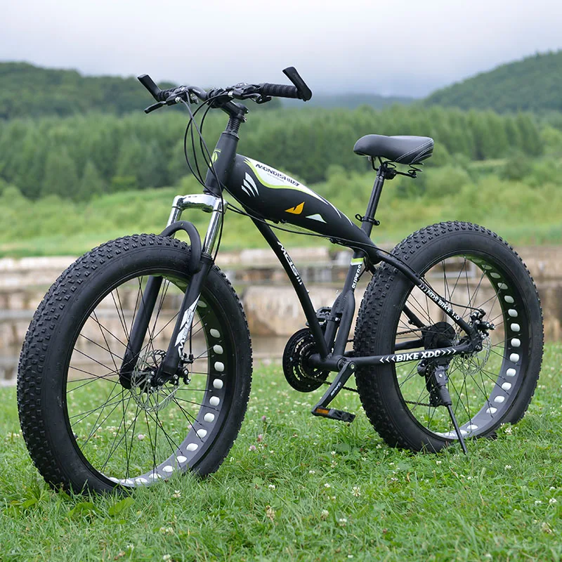 24 speed 26 inch fat bike Aluminum Alloy frame snow bike with Shockingproof Frame super wide tire mountain bike free shipping