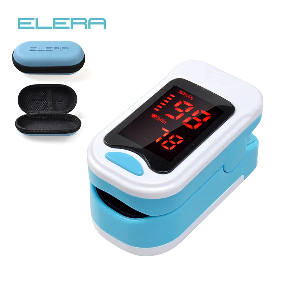 

ELERA Portable finger Pulse Oximeter SPO2 PR Pulse Oximeter a Finger LED Pulsioximetro Oximetro de Dedo Digital with Pouch