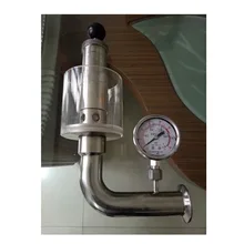 1," Tri Clamp 0,2-2,2 бар SUS304 нержавеющий санитарный регулируемый предохранительный клапан с 0.4Mpa манометр