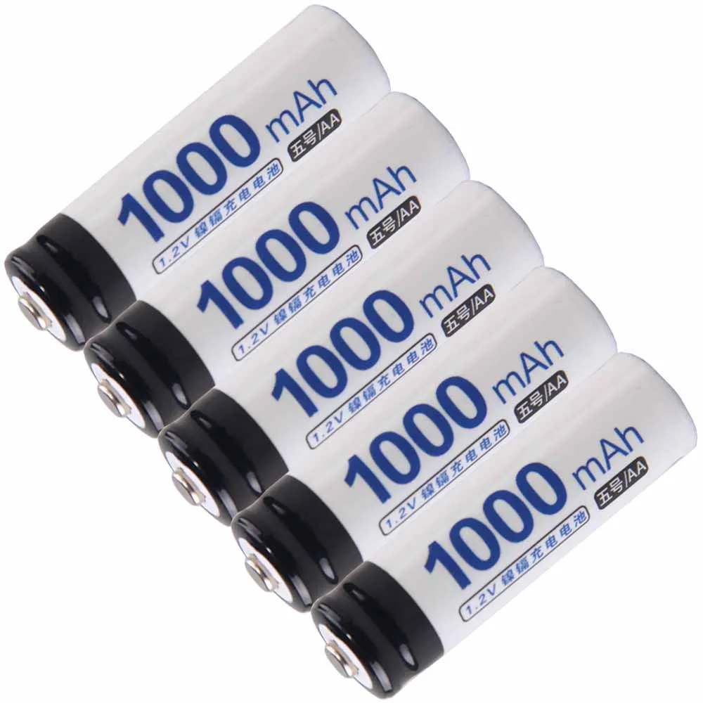 Lowest price 5 piece AA battery 1.2v batteries rechargeable 1000mAh