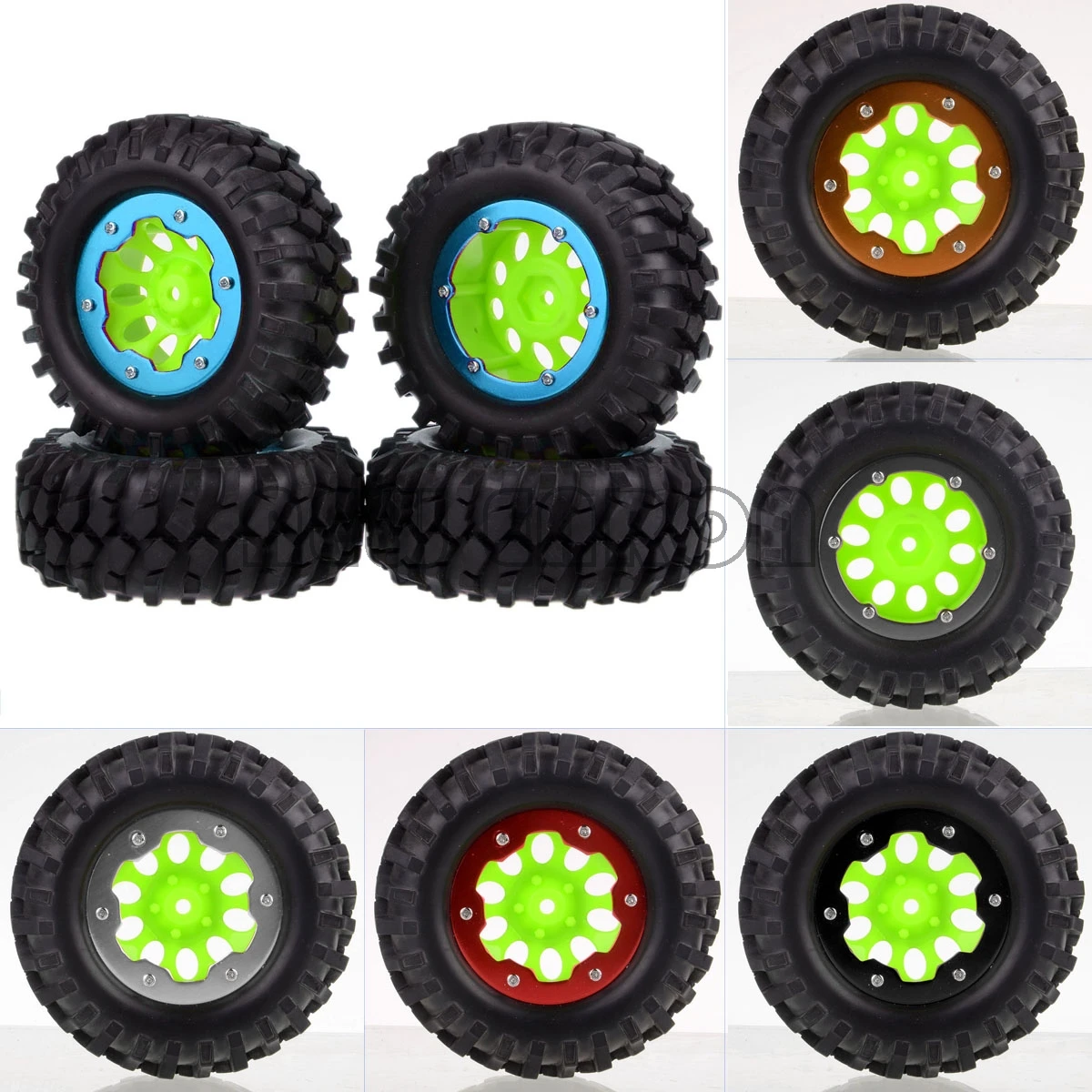 

NEW ENRON 4x RC 1:10 Rock Crawler Wheel Rim & 96mm Tyre Tires 4040-7006 HSP CC01 D90 SCX10 HPI