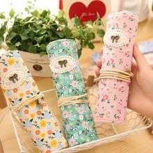 2017 Sale Direct Selling Pencilcase Pencil Case Stationery Sweet Countryside Fresh Flowers Roll Portable Pen Case