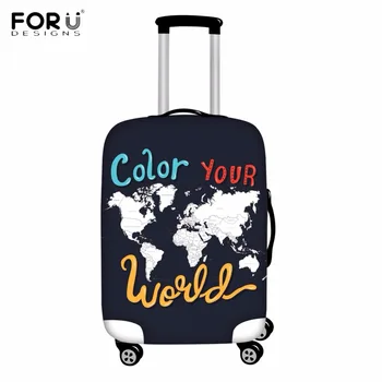

FORUDESIGNS Color Your World Thicker Luggage Protective Covers Apply to 18"-30" Suitcase Elastic Dust Rain Cover Travel Accessor