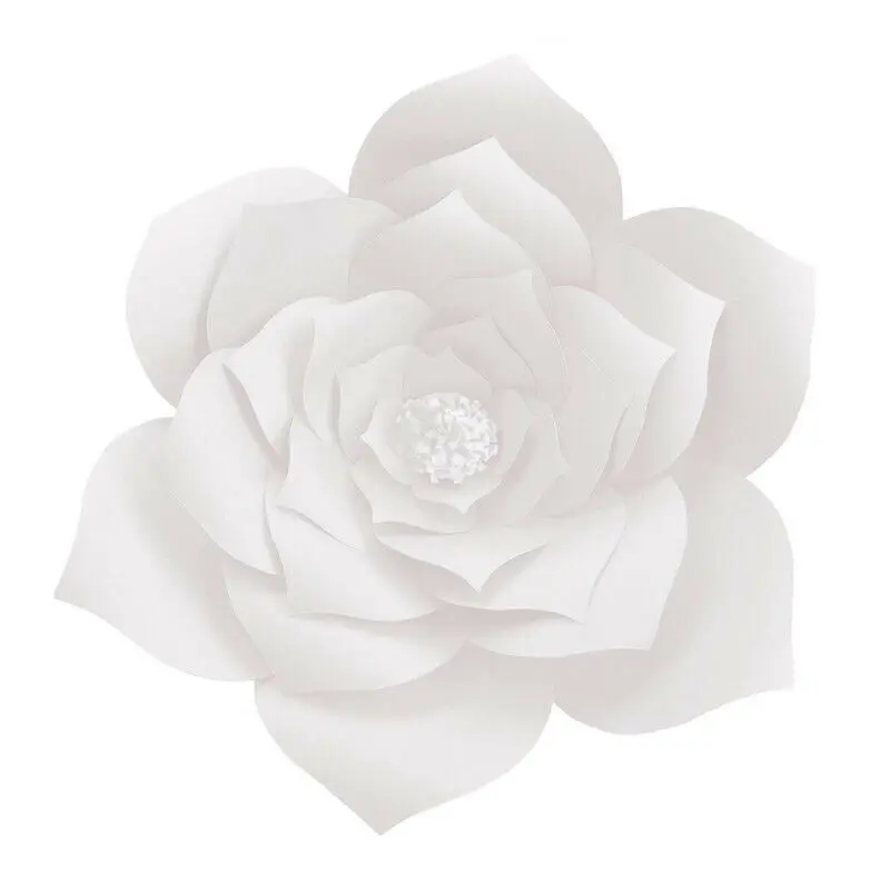 NEW Paper Flower Backdrop Wall Giant DIY Rose Flowers Wedding Party Decor 30 cm - Цвет: Белый