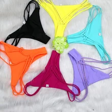 Черный цвет Купальники женские трусы сексуальные бикини бразильское для женщин нижнее белье стринги V купальники купальник размер нижней части