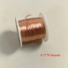 0,1 мм* 70 нитей полиуретан эмалированная медная проволока многожильный провод Litz, длина около 30 м/лот