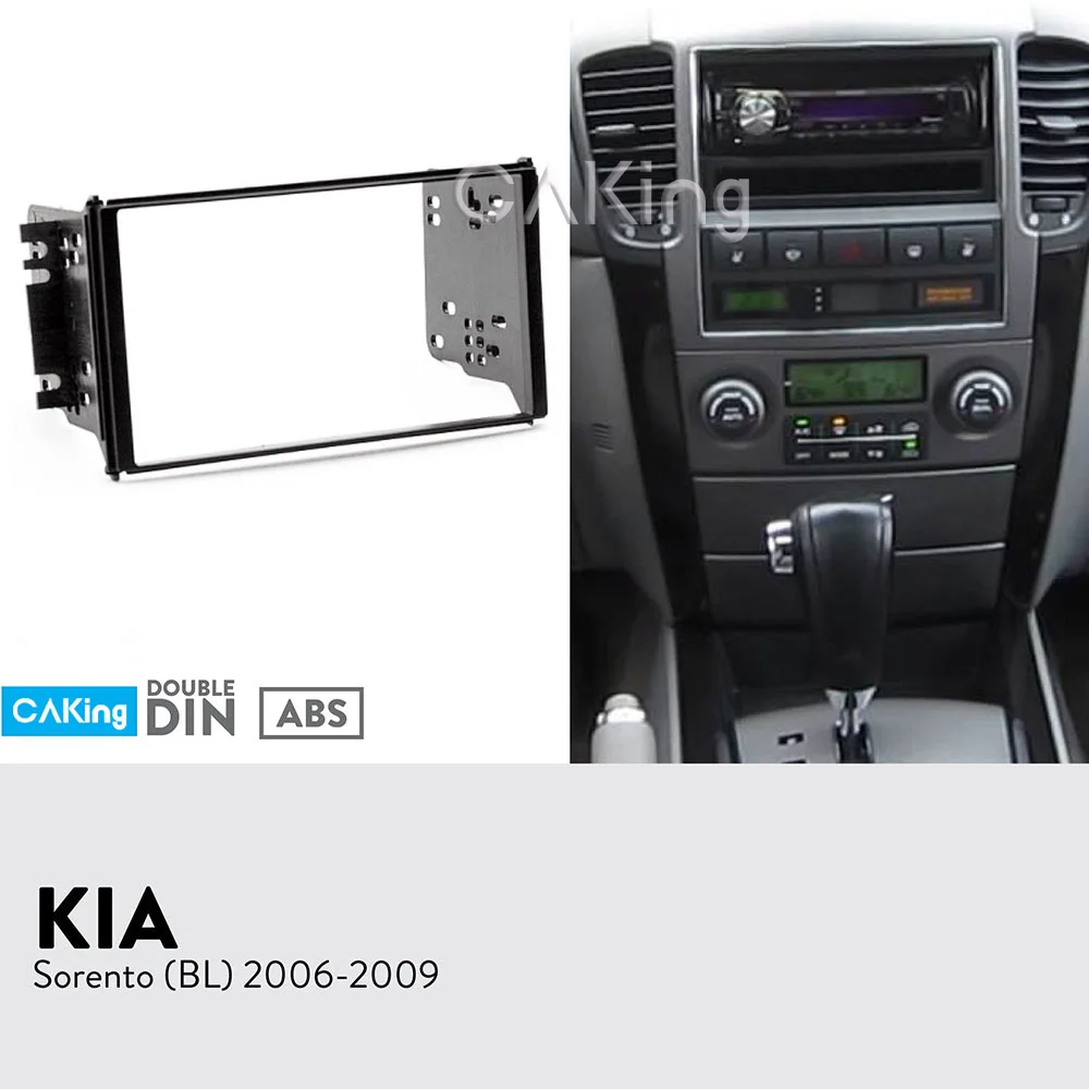 

Double Din Car Fascia Radio Panel for KIA Sorento (BL) 2006-2009 Dash Kit Install Adapter Console Facia Plate Bezel Cover Trim