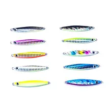 10 pcs Noctilucent Fishing Lure Jig 22g 70mm Knife Jigging Seawater Spoon VIB Artificial Bait Boat Fishing Jigs Lures Hard Bai