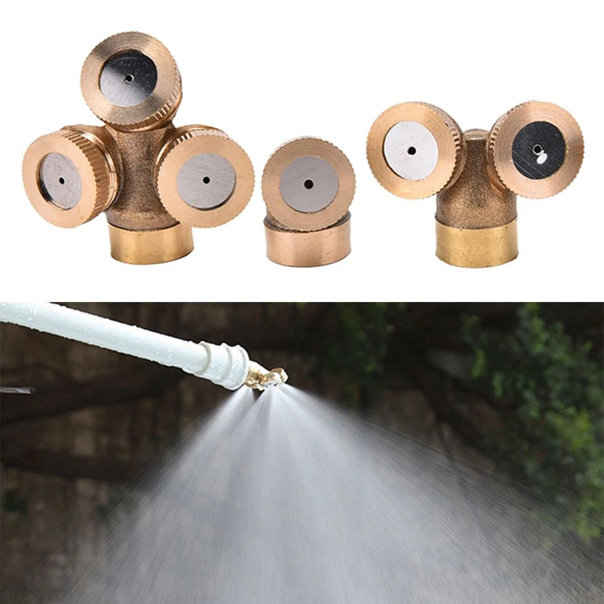 New 1 /2 / 3 hole Misting Nozzle Sprinkler Head Mayitr Adjustable Water