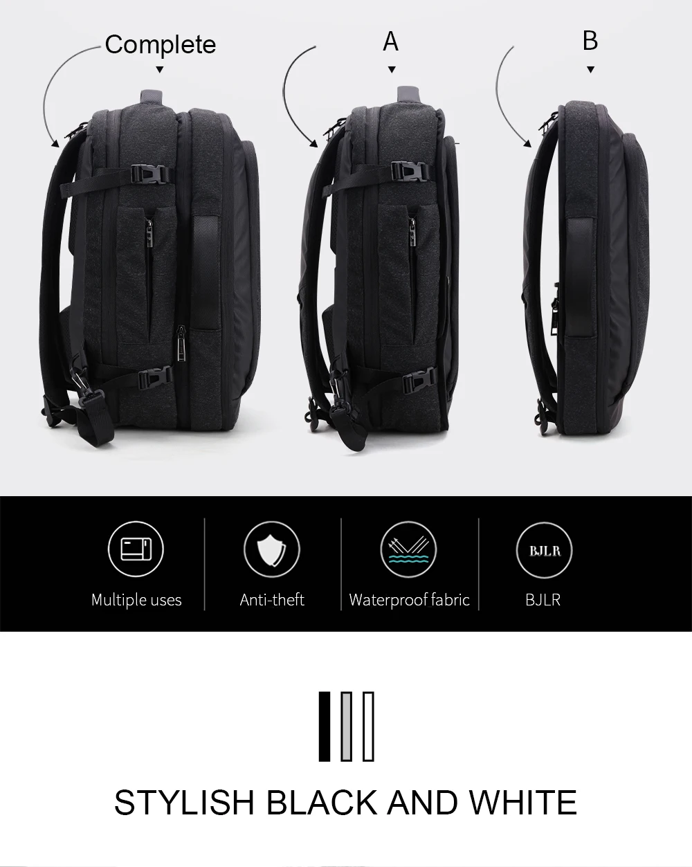 YCBXBAO, Разборные многофункциональные 17 дюймовые рюкзаки для ноутбука, для подростков, бизнес, мужской рюкзак Mochila, мужской рюкзак для путешествий, сумка