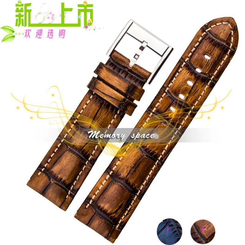 Durable men women Genuine Leather watch strap for men women 18mm 20mm 22 mm genuine leather