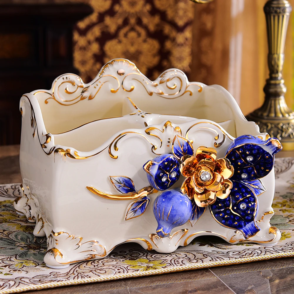 Put the remote control box in the box arrange the TV multi-function desktop sundries the European-style adornment ornaments Put the remote control box in the box arrange the TV multi-function desktop sundries the European-style adornment ornaments