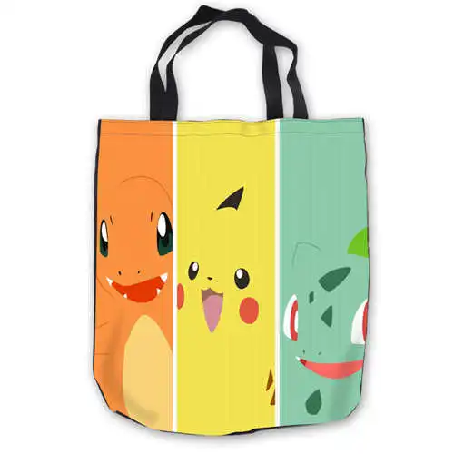Пользовательские холст Пикачу Покемон(1) ToteBags ручные сумки сумка для покупок повседневные пляжные сумки складные 180911-04-53