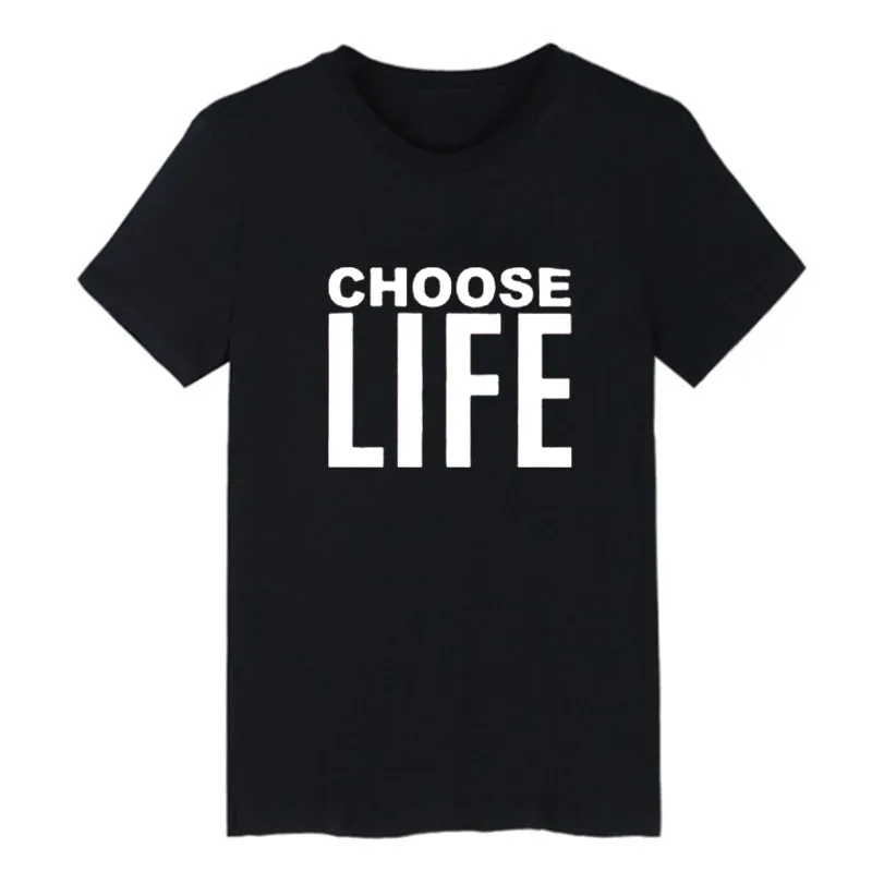 Choose Life 2018 Fashion Men Life Saying Letters Printing T Shirt Black and White Tops Tee Shirt Homme Camisetas Hombre