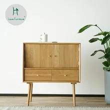 Луи Мода японский твердый деревянный сервант маленькая кухонная мебель для хранения скандинавский белый дубовый чайный шкаф