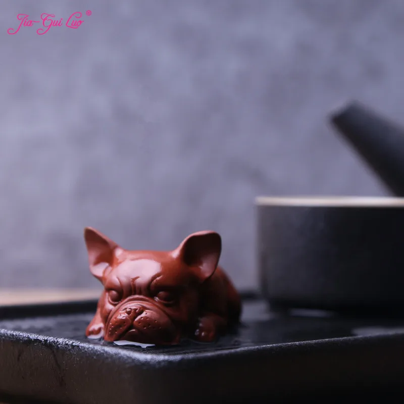JIA-GUI LUO чай питомец щенок креативный фиолетовый глина хулиган собаки украшение бутик счастливый Зодиак щенок Чай Аксессуары N001