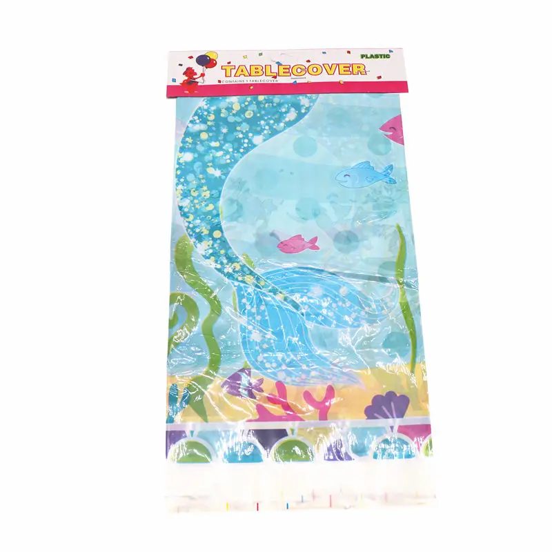 

Cartoon Mermaid Princess 1pcs Disposable Tablecloth Theme party birthday Wedding Christmas Decoration Supplies for Baby Shower