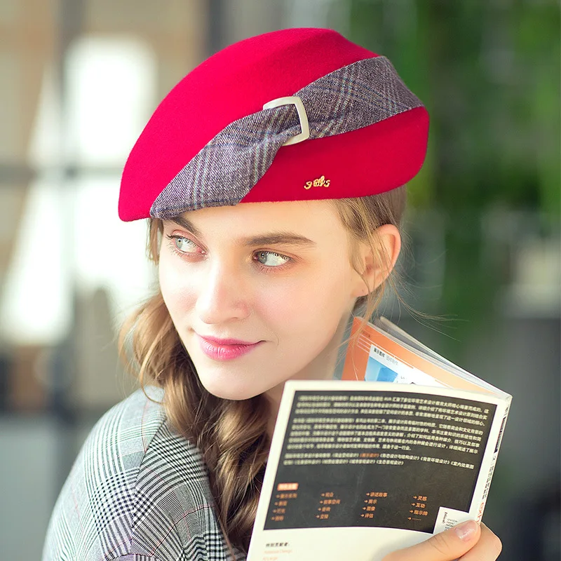 Lady Wool Fedoras Hats Girls Winter Fashion Woolen Hat Female British