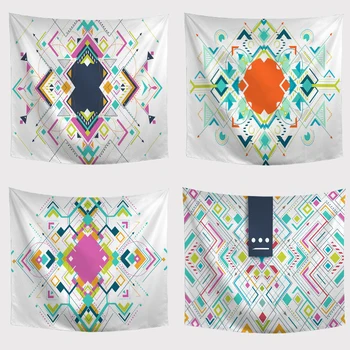 

Color Geometric Pattern Wall Hanging Tapestry Carpet Beach Towel Decorative Tapestries Printed Decor Living Room Rugs Picnic Mat