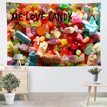 

Custom Candy Wall Tapestry Home Decorations Wall Hanging Forest Tapestries Home Birthday Party Decoration,100x150CM,140X250CM