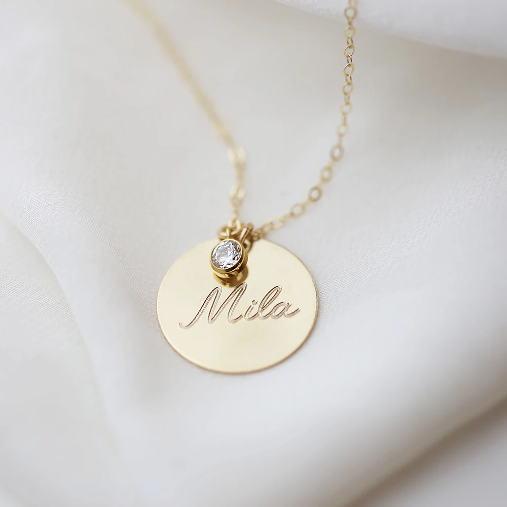

Personalized Disk Necklace Handmade Initial Necklace Coins Choker Custom Gift Gold Filled Pendants Collier Femme Kolye Jewelry