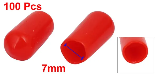 50x Schraube Gewinde Schutz runde Endkappe Abdekung Schlauch Kappe 8,5mm ID rot 
