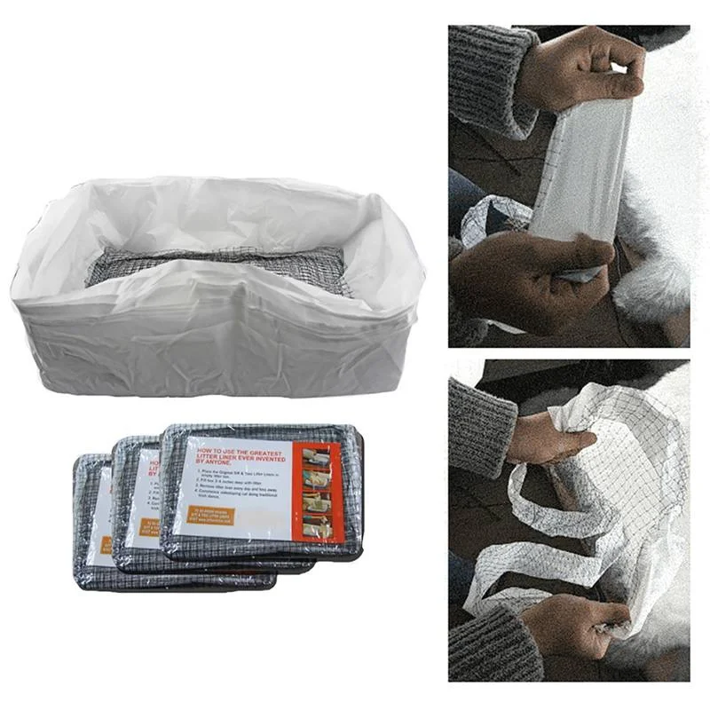10 шт. многоразовый фильтр для кошек Feces Hands Free Pet Cat Excrement вкладыши эластичный кошачий наполнитель сумка фильтр ПЭТ гигиенический наполнитель коробки вкладыши