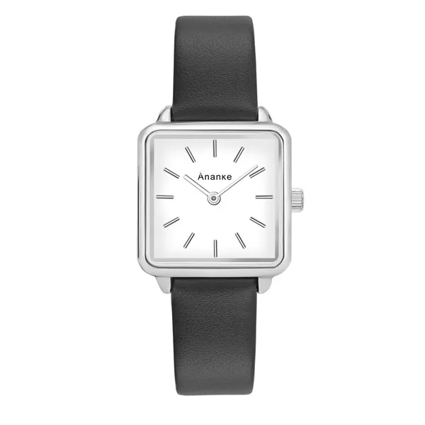 Ananke женские модные квадратные наручные часы женские тонкие простые кварцевые часы с ремешком из натуральной кожи женские часы Montres Femme - Цвет: AN2513