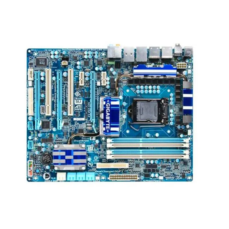 Для Gigabyte GA-P55A-UD5 оригинальная настольная материнская плата P55A-UD5 P55 розетка LGA 1156 DDR3