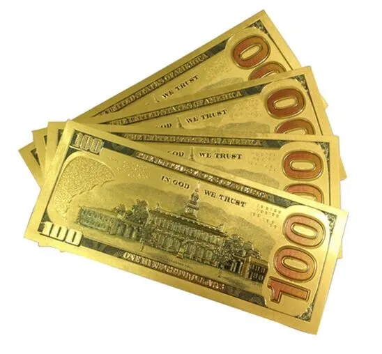 США 100 долларовая Золотая банкнота бумажная монета медаль 24k Соединенные Штаты Америки