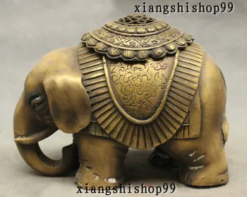

Marked Chnese Buddhism Bronze Auspicious Elephant Statue Incense Burner Censer