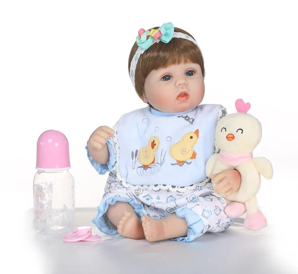 

16" 40cm Lovely Soft Silicone Vinyl Reborn Baby Doll Lifelike Newborn Like Alive Bebe Doll for Girl Bonecas Birthday Gift