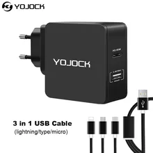 Зарядное устройство USB C, 57 Вт, USB, быстрая зарядка, 3,0 A, дорожное зарядное устройство для Apple MacBook, samsung, зарядное устройство для ноутбука