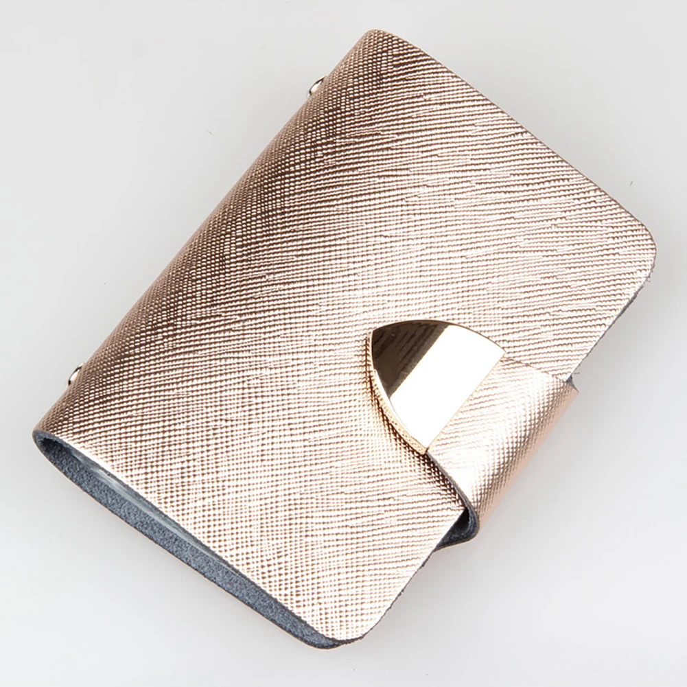 

Leather Fold Design Multiple Card Slots Credit ID Card Holder Business Card Organizer Luxury Brand Case To Protect Card