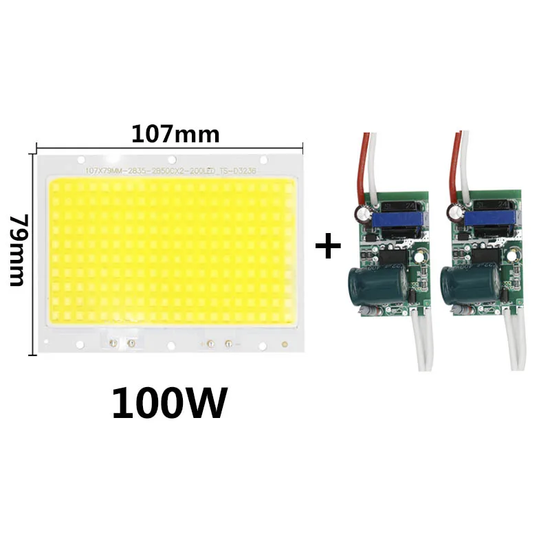 Светодиодный чип 50 W 100 W 150 W 200 W с водителем 90-260 V высокой Мощность диоды легкие бусы SMD2835 уличные прожекторы холодный белый