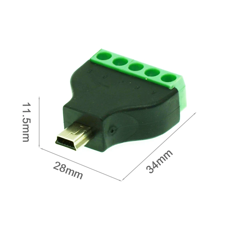 1 шт. Mini USB штекер для винтового разъема USB штекер с защитным разъемом мини-штекер мини USB штекер для винтового клеммного блока