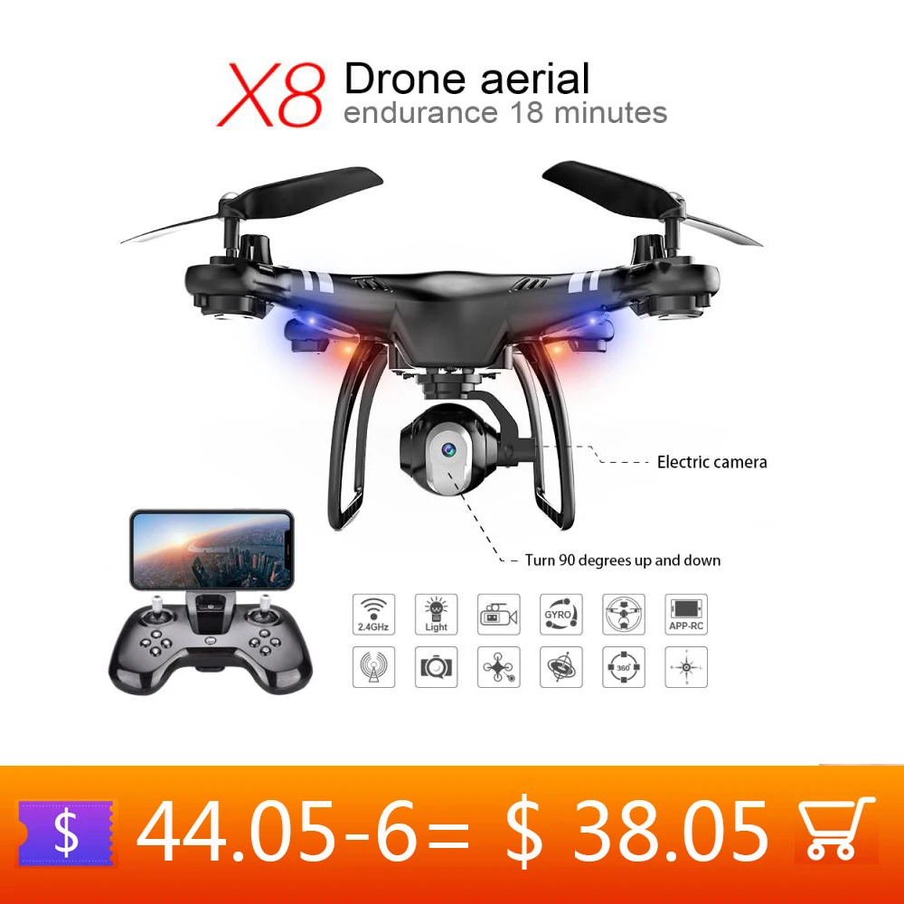 

RC Quadcopter Drone With Camera 4K Drone HD 1080P Wifi FPV RC Helicopter 20min Flying Time Professional Dron One-button return