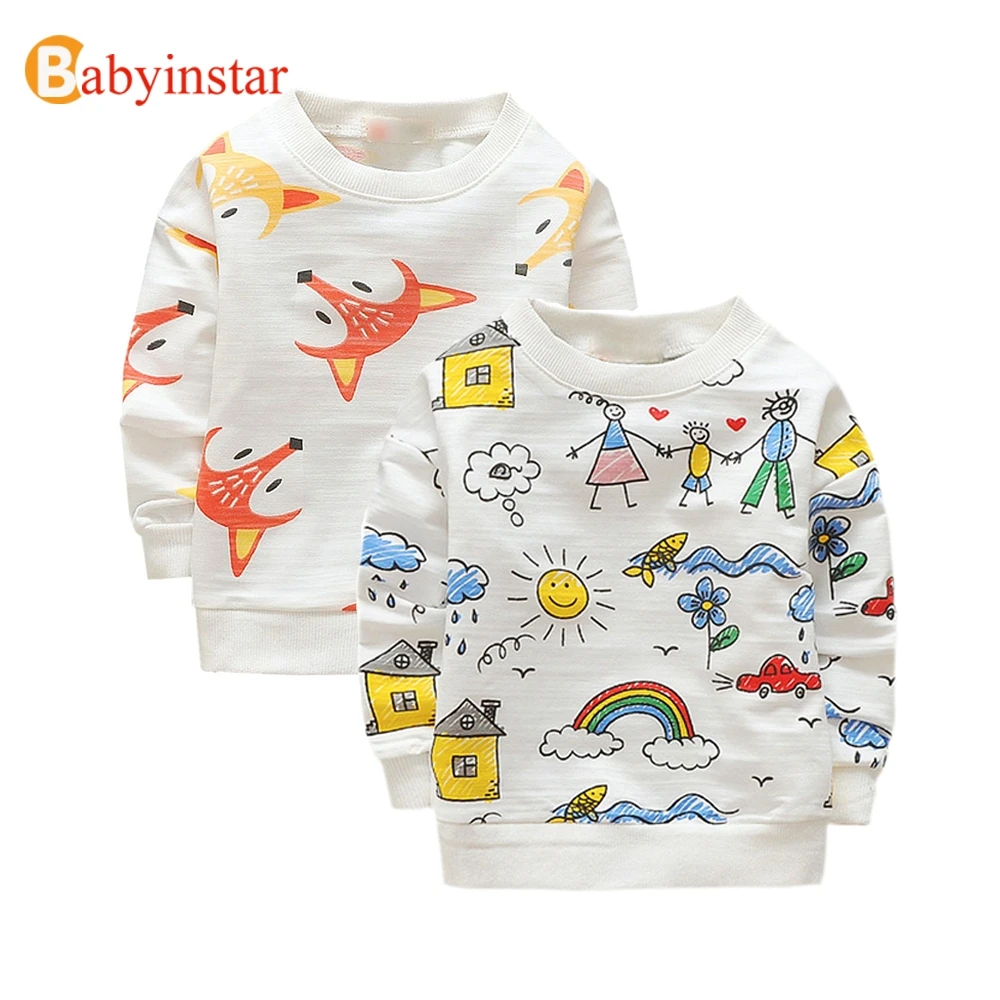 Babyinstar 2019 Новые Топы для маленьких девочек и мальчиков пальто с рисунком лисы