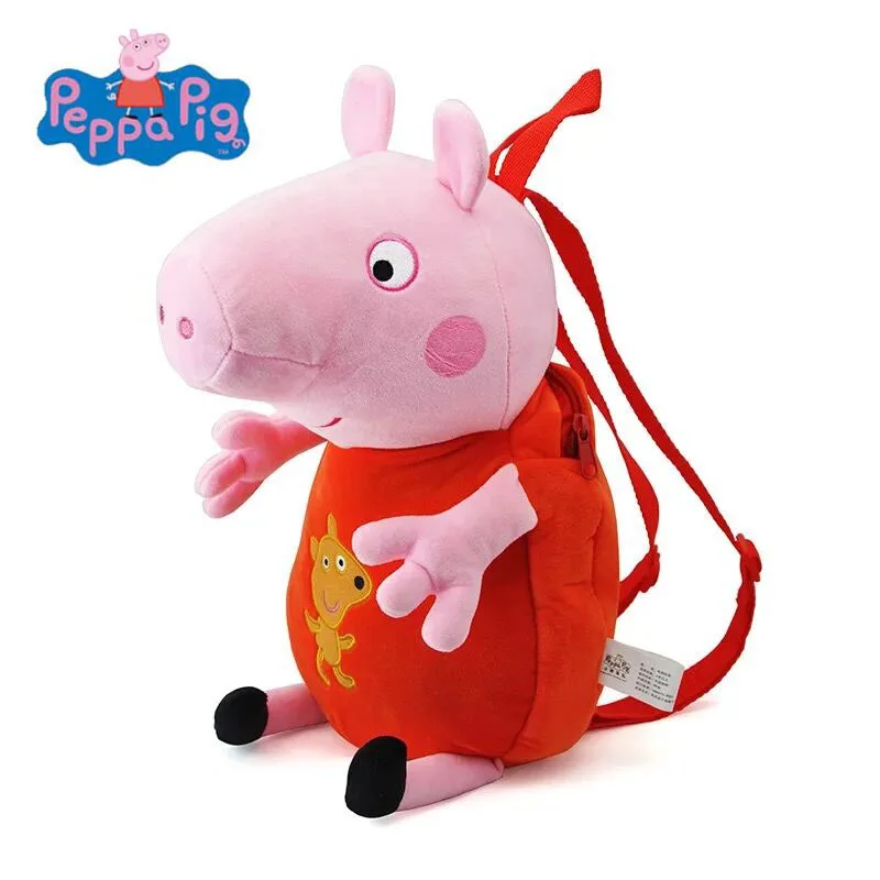 01 - 44cm peppa Натуральная кожа с изображением Свинки Пеппы свинки George peppa 28/44 см плюшевый рюкзак сумка 13 см Кукла Детская игрушка для детей, рождественский подарок - Цвет: 01 - 44cm peppa