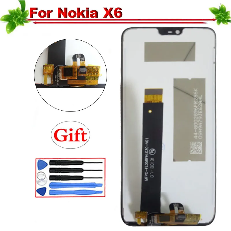 

100% Tested for Nokia X6 NX6 2018 LCD Display Touch Screen Digitizer Full Assembly Replacement for Nokia X6 Display With Tools