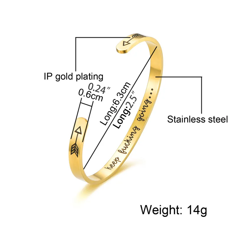 6 мм ширина поверхности манжеты браслет для женщин мужчин нержавеющая сталь вдохновляющие никогда не сдавать браслеты украшения подарки