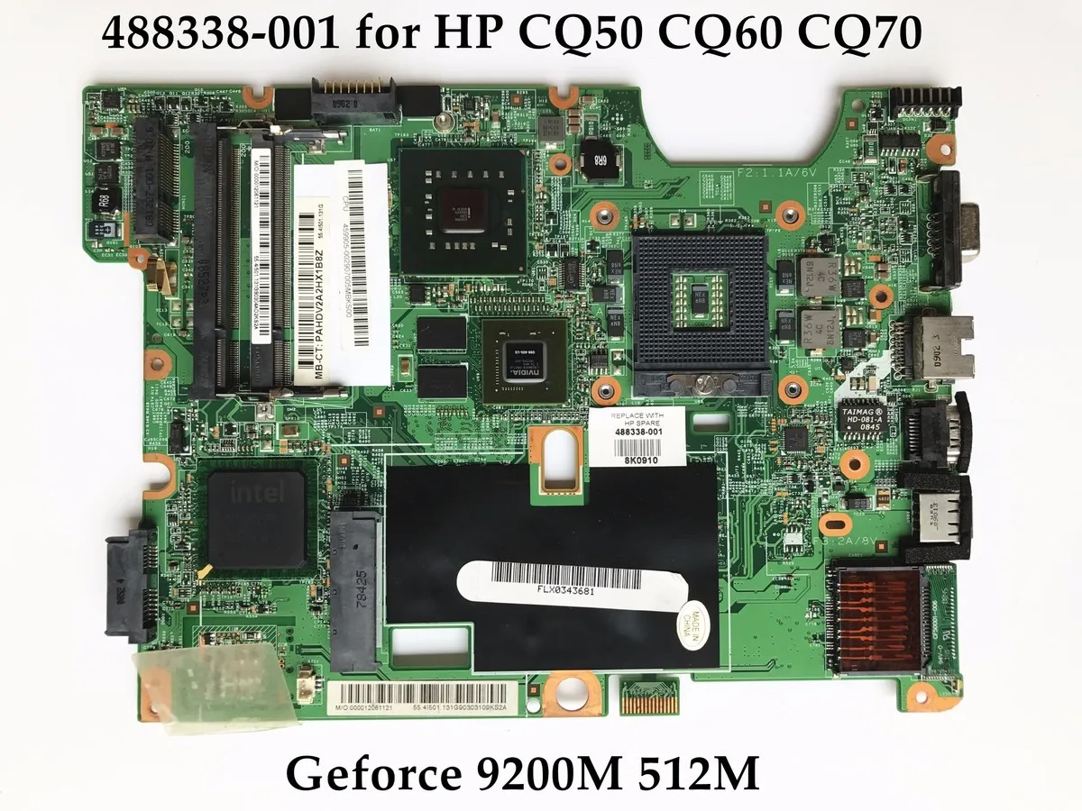 Высокое качество 488338 001 для Compaq CQ50 CQ60 CQ70 G60 G70 материнская плата ноутбука PM45 DDR2 Geforce